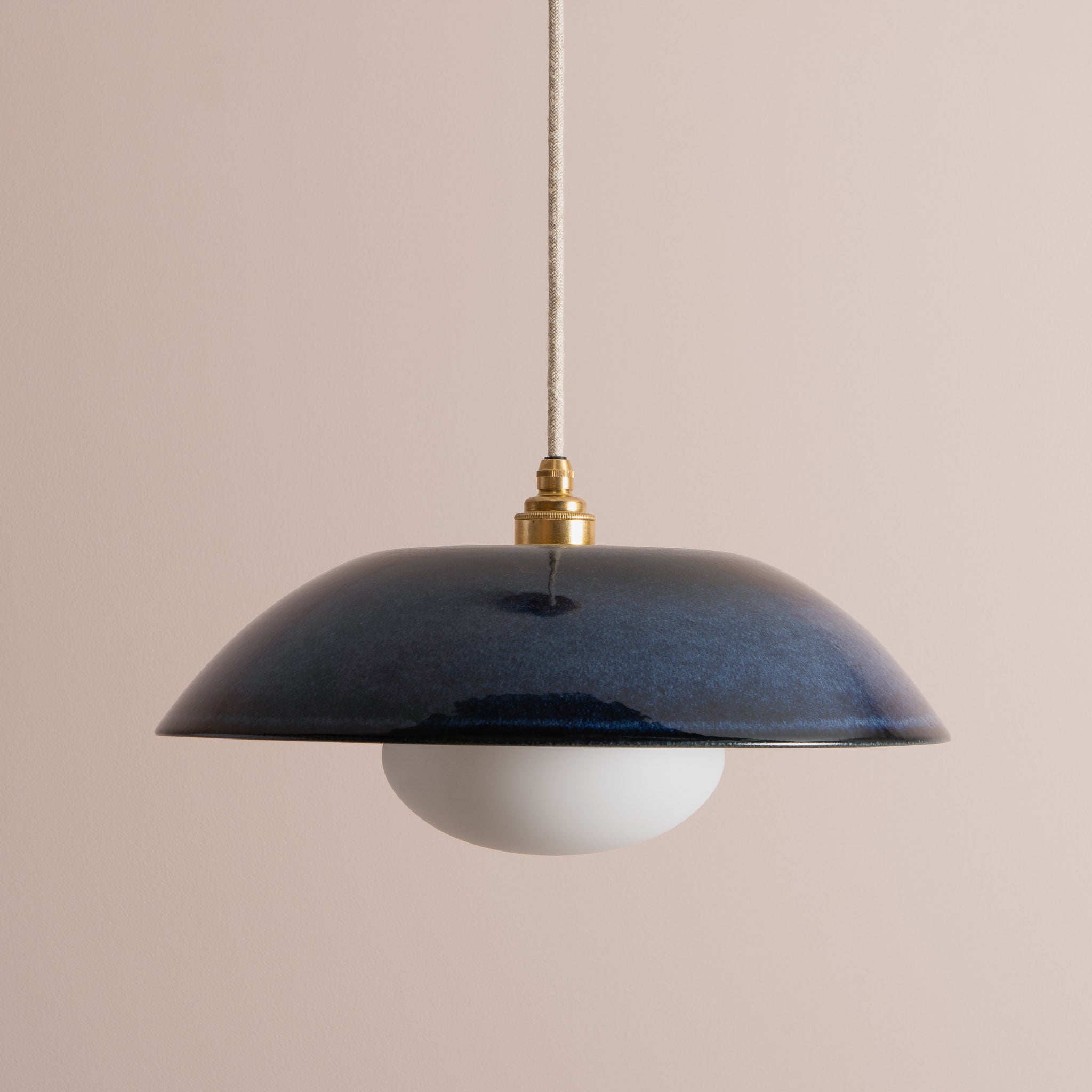 Blue Dusk Ceramic Lamp Shade and Pendant Set