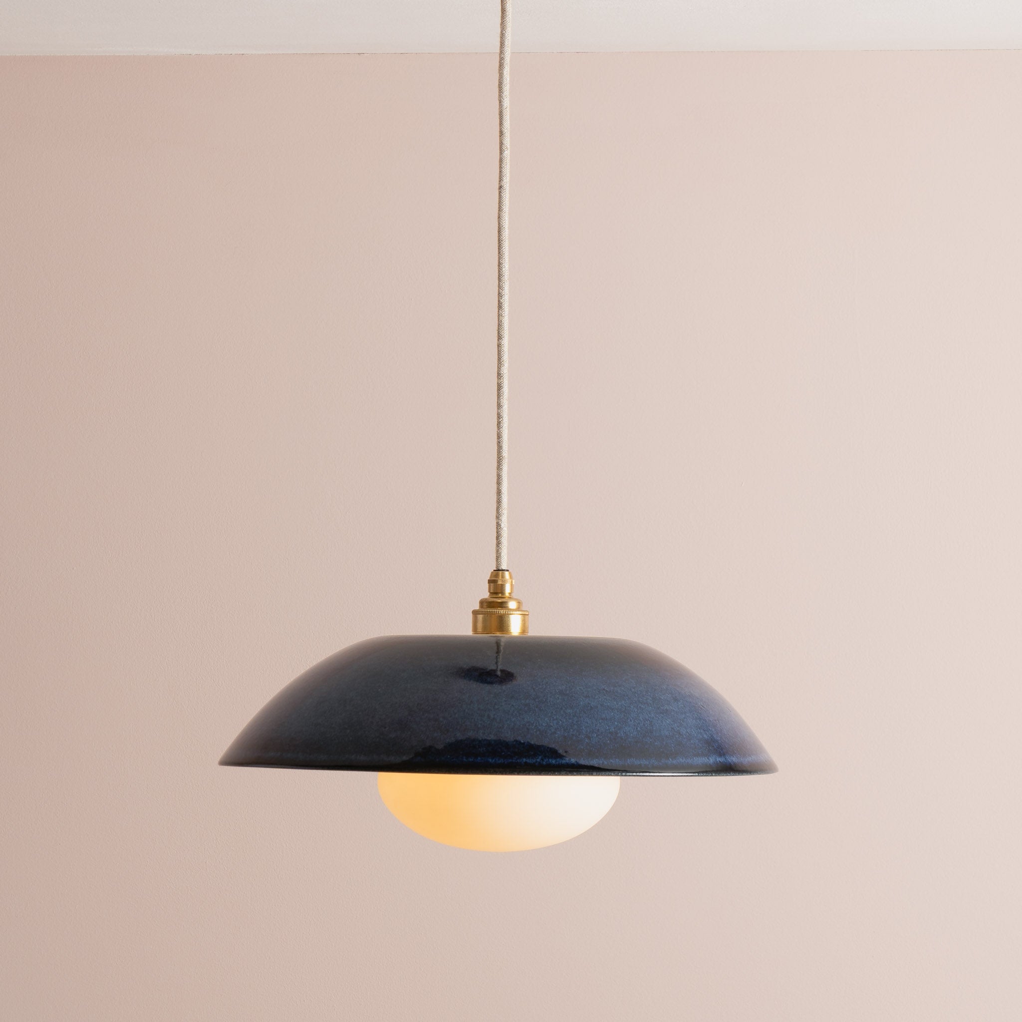 Dusk Ceramic Lamp Shade and Pendant Set, Brass/Nickel [OUTLET]