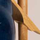 Blue Element Floor Lamp in Solid Oak Wood and Ceramic