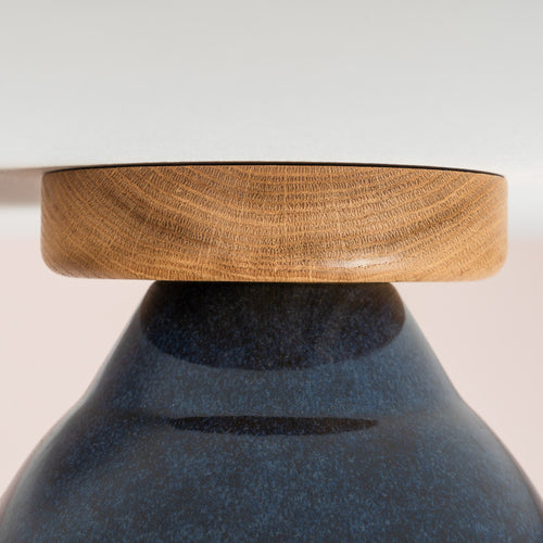 Blue Element Flush Mount Ceiling Light in Ceramic and Oak