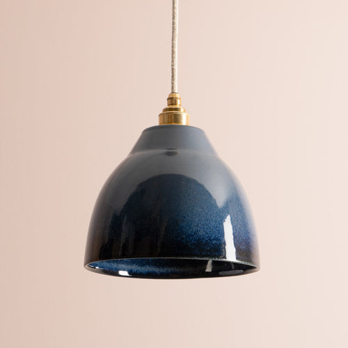 Blue Element Pendant Light in Ceramic and Brass/Nickel