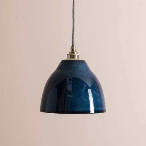Blue Element Pendant Light in Ceramic and Brass/Nickel