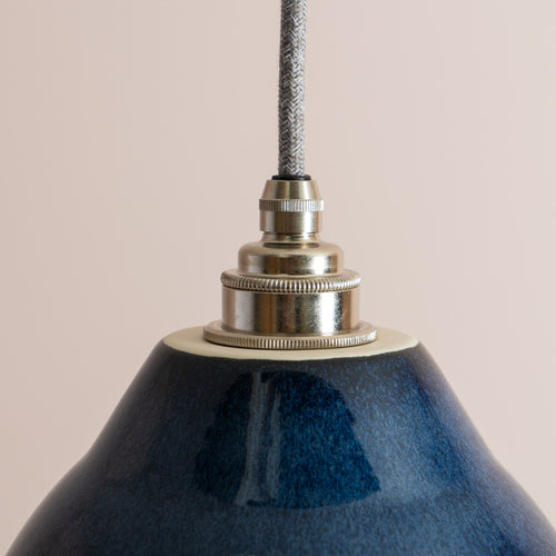 Blue Element Pendant Light in Ceramic and Brass/Nickel