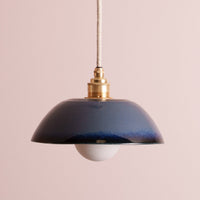 Blue Small Dusk Ceramic Lamp Shade and Pendant Set