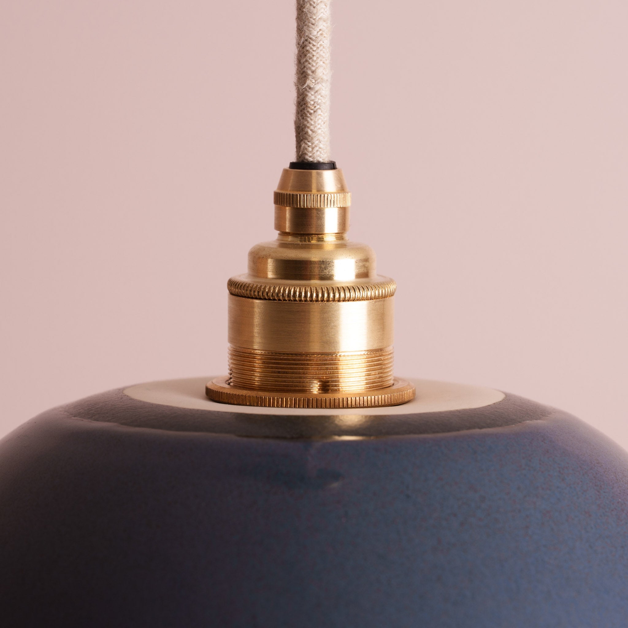 Blue Small Dusk Ceramic Lamp Shade and Pendant Set
