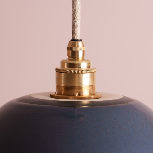 Blue Small Dusk Ceramic Lamp Shade and Pendant Set