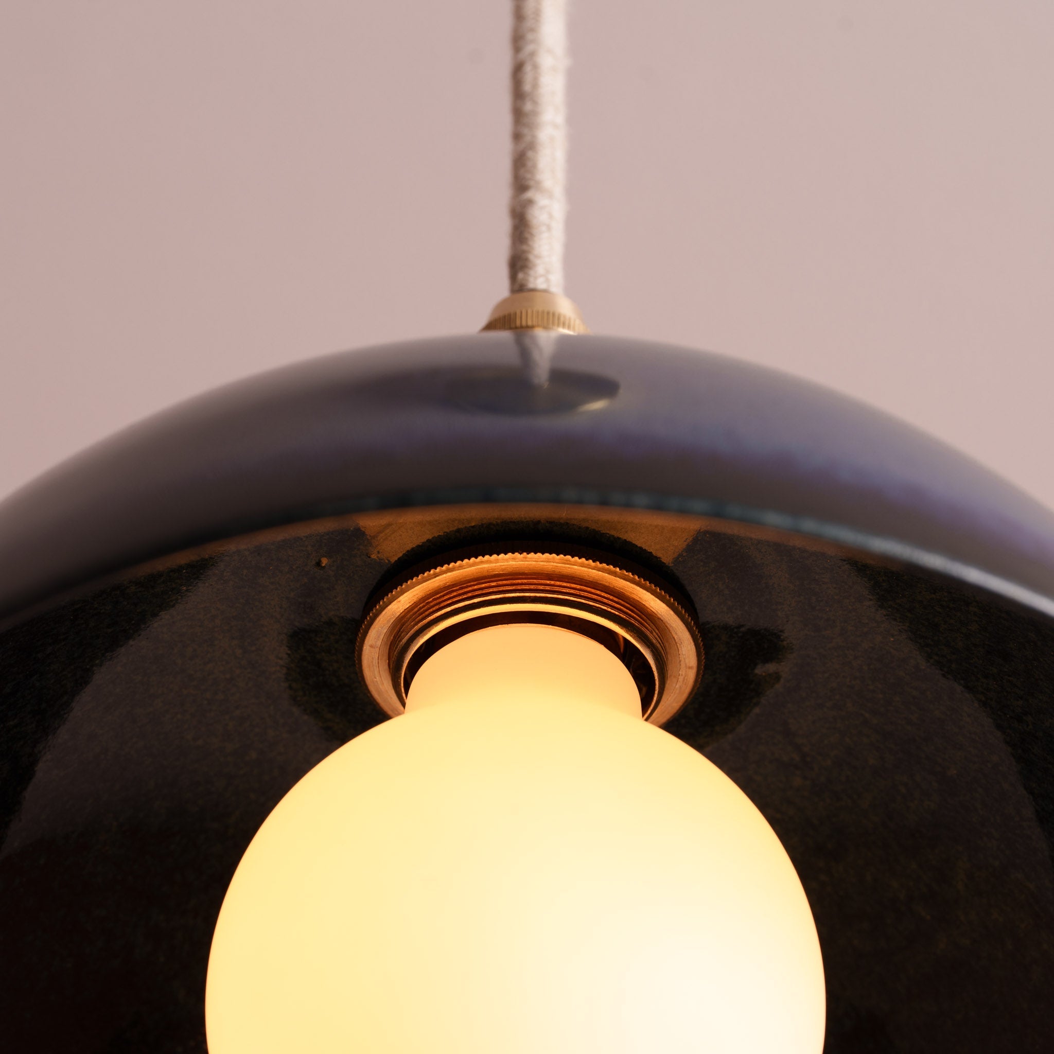 Blue Small Dusk Ceramic Lamp Shade and Pendant Set