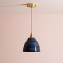 Blue Small Element Pendant Light in Ceramic and Brass/Nickel
