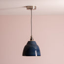 Blue Small Element Pendant Light in Ceramic and Brass/Nickel