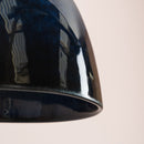 Blue Small Element Pendant Light in Ceramic and Oak