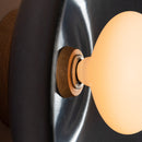 Blue XL Dawn Wall Light Sconce in Ceramic and Oak