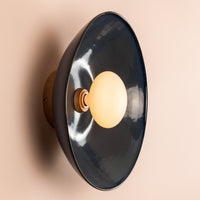 XL Dawn Wall Light Sconce in Ceramic and Oak [OUTLET]