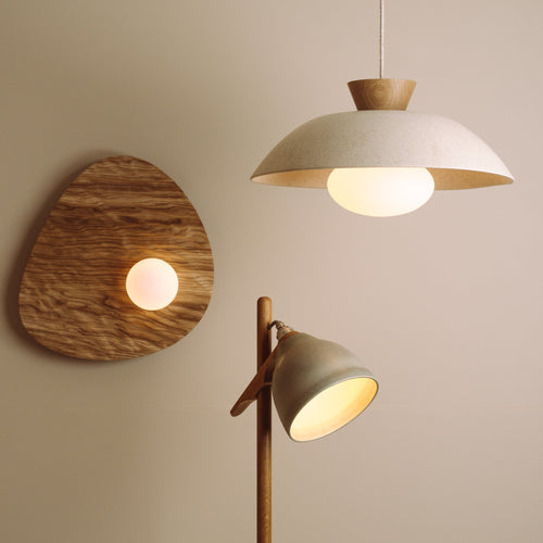 Towan Large Wall Light in Solid Oak/Walnut