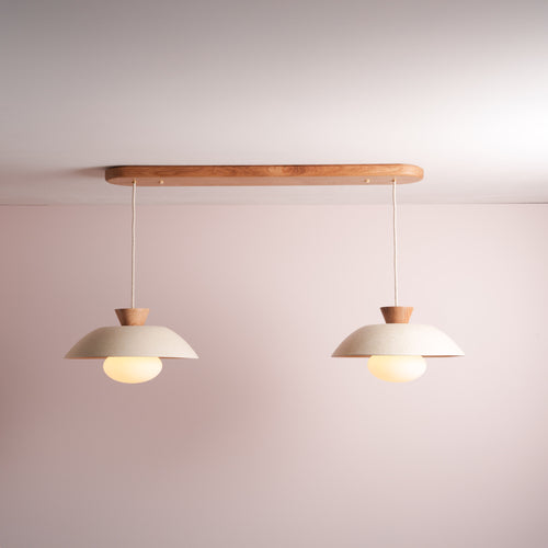 Dawn Pendant Duo with Solid Oak Canopy