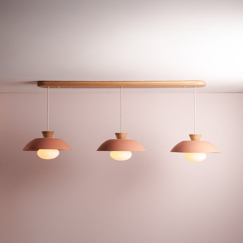 Dawn Pendant Trio with Solid Oak Canopy
