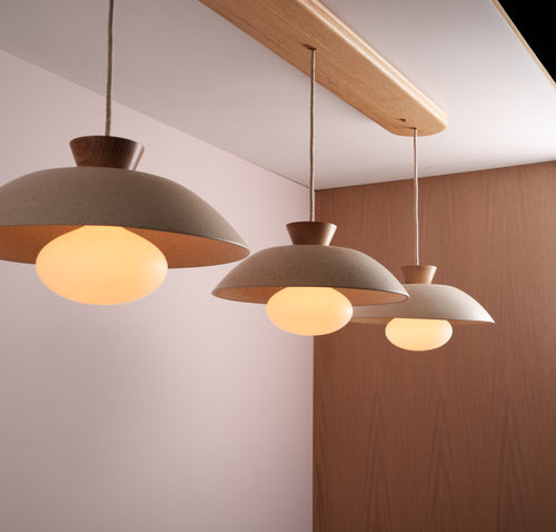 Dawn Pendant Trio with Solid Oak Canopy