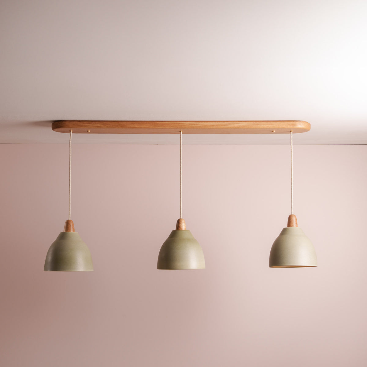 Element Pendant Trio with Solid Oak Canopy