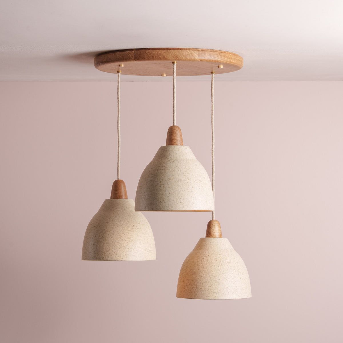 Element Pendant Cluster with Solid Oak Rose