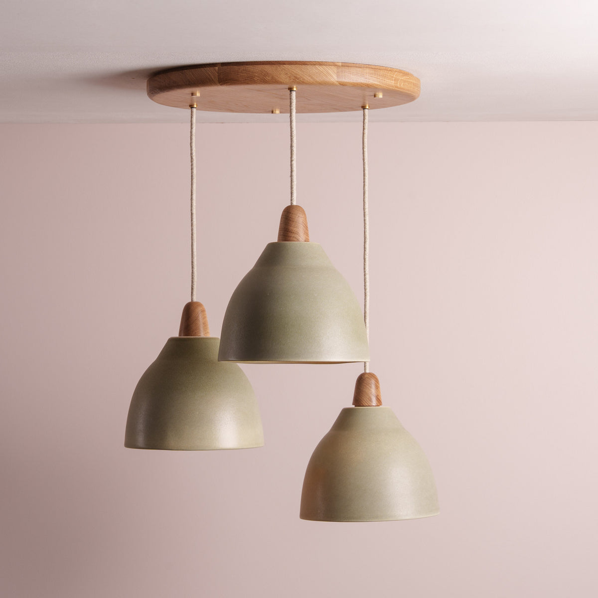 Element Pendant Cluster with Solid Oak Rose