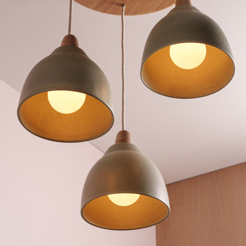 Element Pendant Cluster with Solid Oak Rose