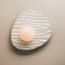 Speckled Cream Gloss Towan Wall Light in Ceramic and Oak