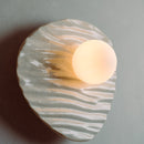 Speckled Cream Gloss Towan Wall Light in Ceramic and Oak