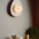 Speckled Cream Gloss Towan Wall Light in Ceramic and Oak