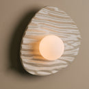 Speckled Cream Gloss Towan Wall Light in Ceramic and Oak