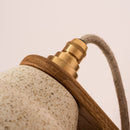Speckled Cream Gloss Element Wall Light in Ceramic and Oak