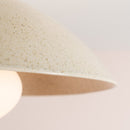 Speckled Cream Gloss Dawn Flush Mount Ceiling Light in Ceramic and Oak