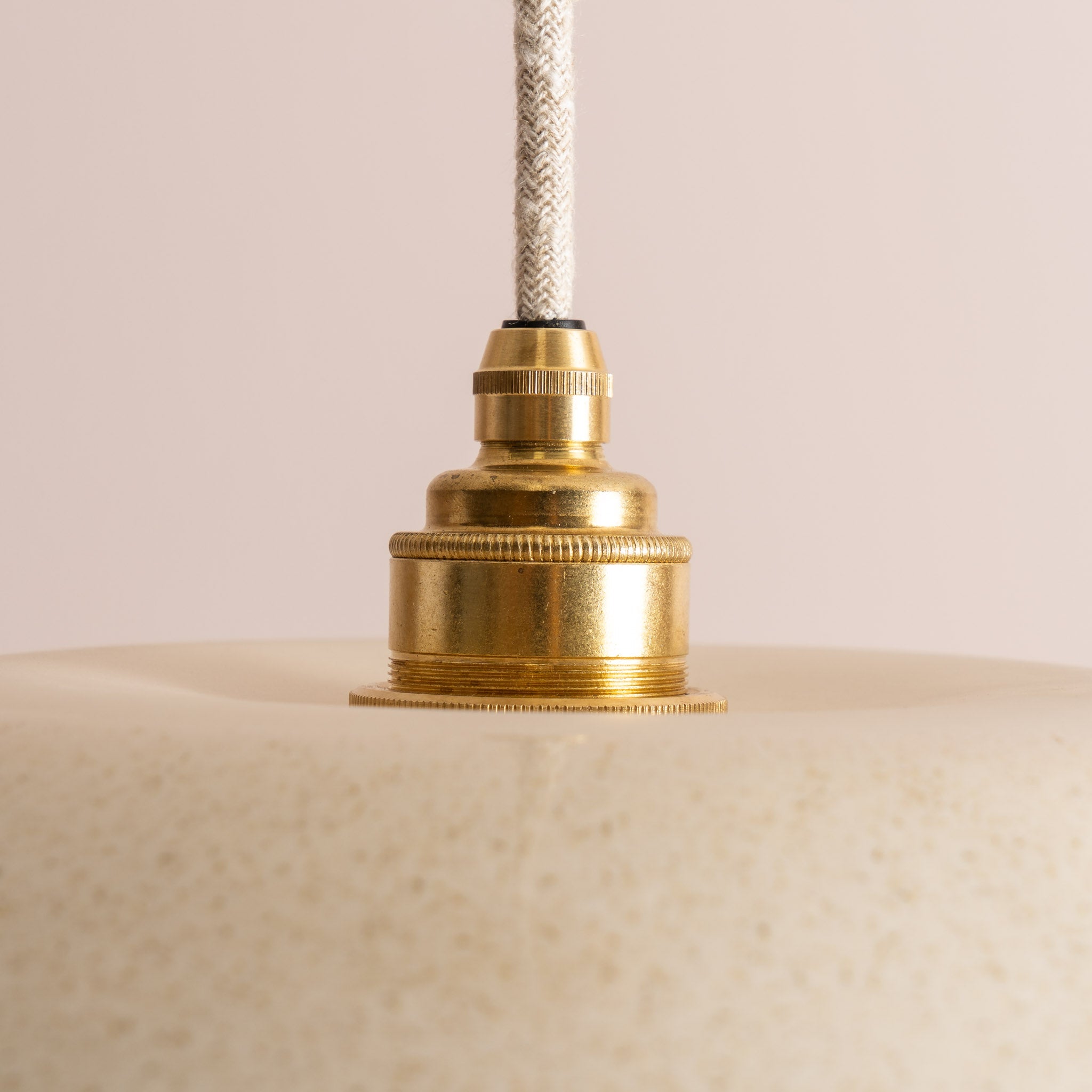 Speckled Cream Gloss Dusk Ceramic Lamp Shade and Pendant Set