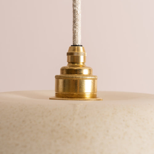 Speckled Cream Gloss Dusk Ceramic Lamp Shade and Pendant Set