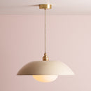 Speckled Cream Gloss Dusk Ceramic Lamp Shade and Pendant Set
