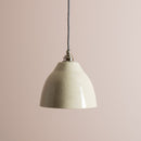 Speckled Cream Gloss Element Pendant Light in Ceramic and Brass/Nickel
