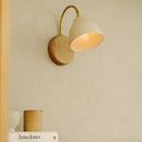 Speckled Cream Gloss Flex Wall Light in Brass/Nickel, Ceramic and Oak - Small Element