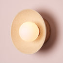 Small Dawn Wall Light Sconce in Ceramic and Oak [OUTLET]