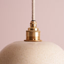 Speckled Cream Gloss Small Dusk Ceramic Lamp Shade and Pendant Set