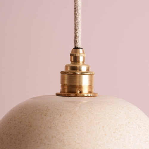 Speckled Cream Gloss Small Dusk Ceramic Lamp Shade and Pendant Set