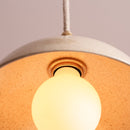 Speckled Cream Gloss Small Dusk Ceramic Lamp Shade and Pendant Set