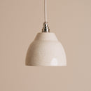 Small Speckled Cream Gloss Element Pendant Light in Ceramic and Brass/Nickel