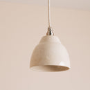Small Speckled Cream Gloss Element Pendant Light in Ceramic and Brass/Nickel