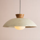 XL Dawn Pendant Light in Ceramic and Oak [OUTLET]