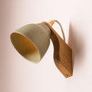 Green Element Wall Light in Ceramic and Oak