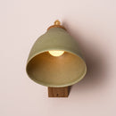 Green Element Wall Light in Ceramic and Oak