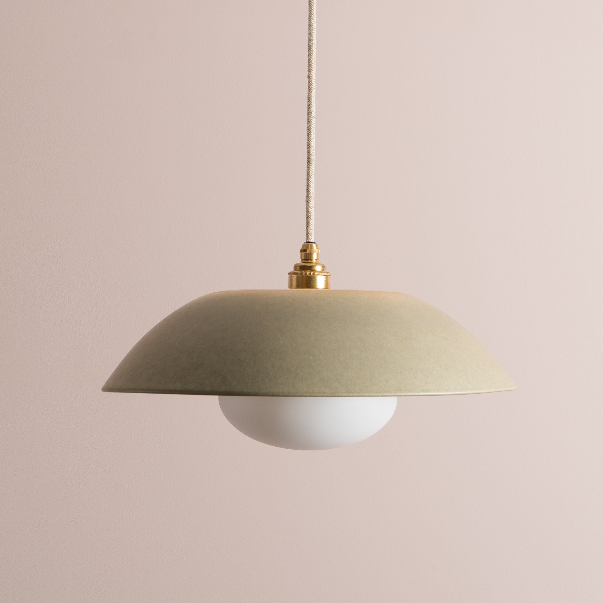 Green Dusk Ceramic Lamp Shade and Pendant Set