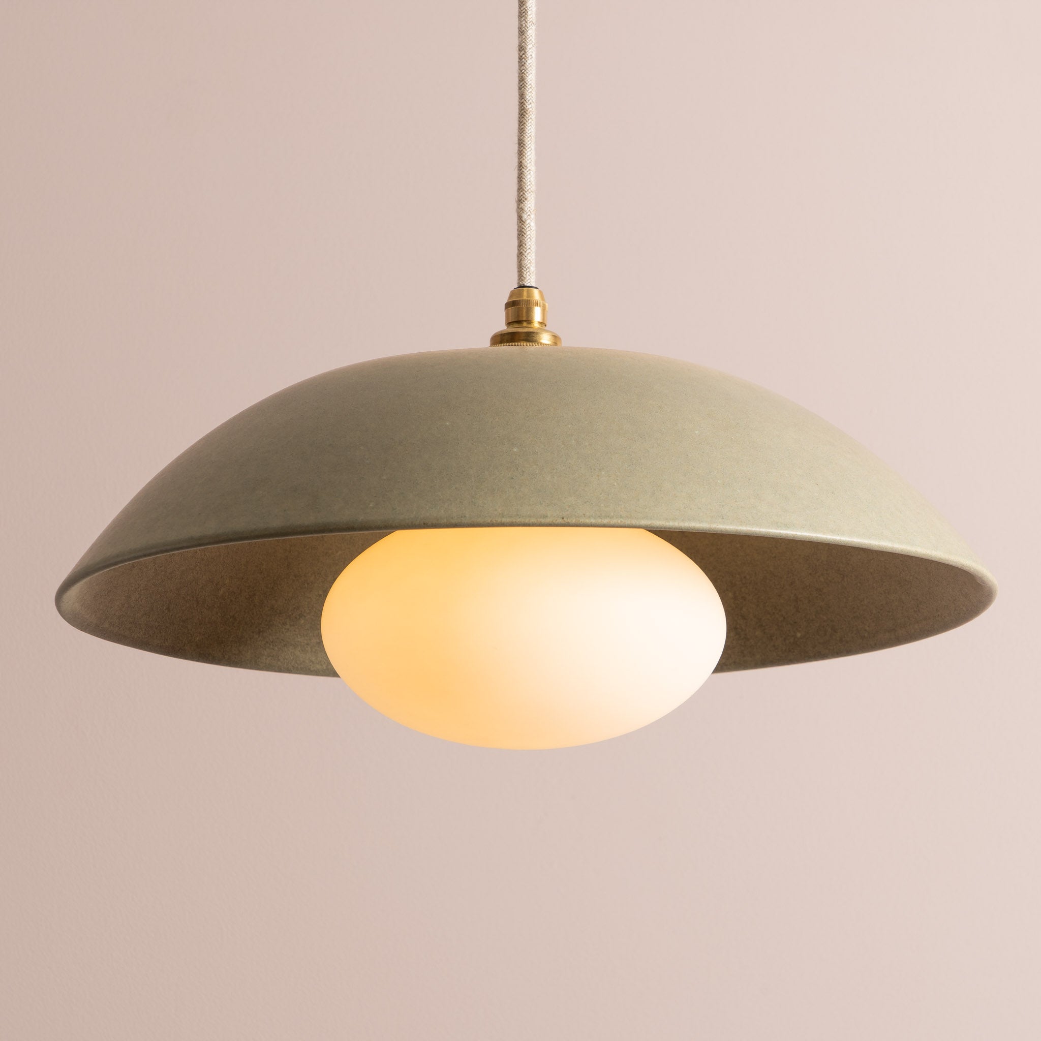 Green Dusk Ceramic Lamp Shade and Pendant Set