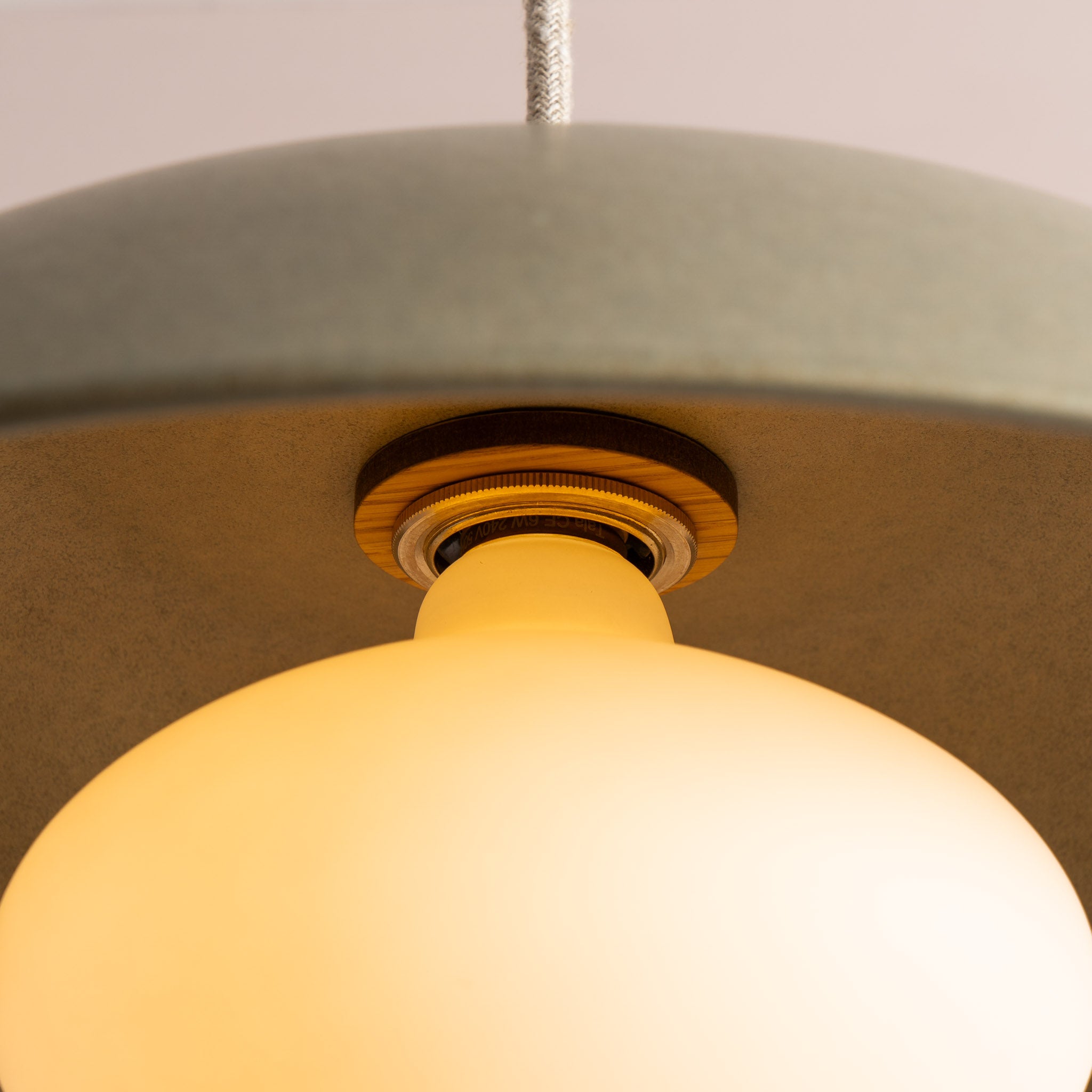 Green Dusk Ceramic Lamp Shade and Pendant Set