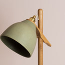 Green Element Floor Lamp in Solid Oak Wood and Ceramic