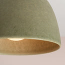 Green Element Flush Mount Ceiling Light in Ceramic and Oak