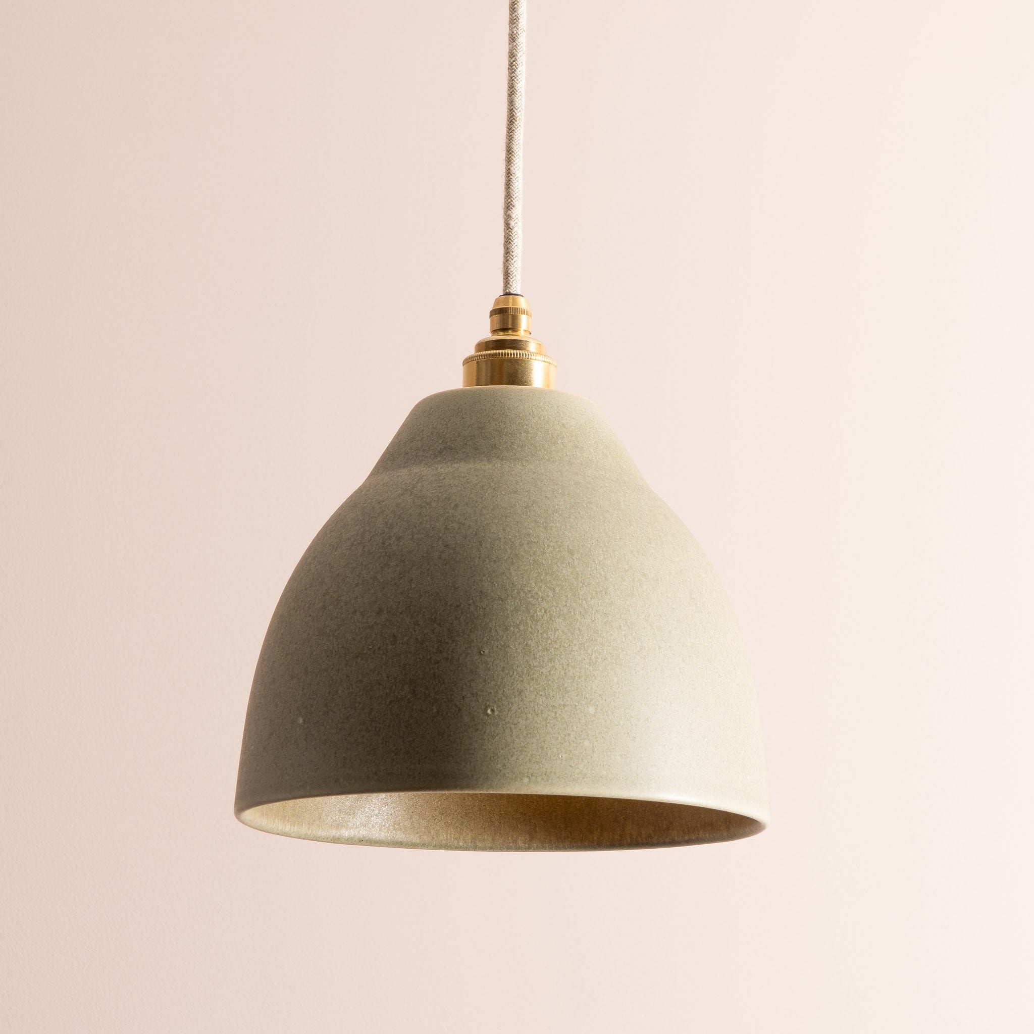 Green Element Pendant Light in Ceramic and Brass/Nickel